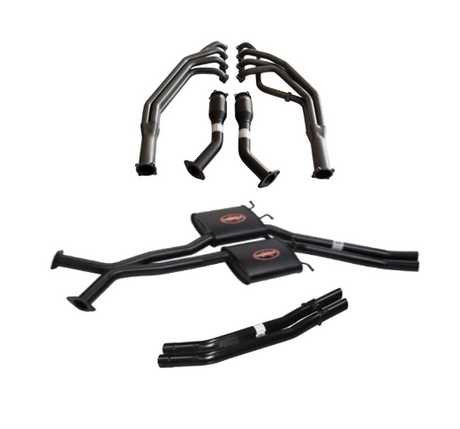 EXTRACTORS, CATS & TWIN 2.5" CATBACK MUFFLER/STRAIGHT TAILPIPE EXHAUST SYSTEM FITS HOLDEN COMMODORE VT VX VY VZ SEDAN V8