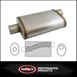 9" X 4" OVAL 14" LONG 3" O/C MEGA POWER 409 STAINLESS STEEL UNIVERSAL MUFFLER
