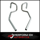 2.25" (57MM) STAINLESS STEEL TAILPIPES (PAIR) FITS HOLDEN HQ HJ HX HZ V8 SEDAN & MONARO (1T23589MBK-SS)