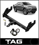 TAG HEAVY DUTY TOWBAR & WIRING KIT (3500KG) FITS TOYOTA HILUX GUN126R 1/2015-ON WITH STEP (T4T640-K202)