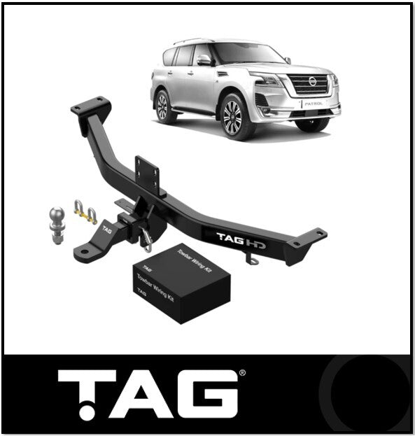 TAG HEAVY DUTY TOWBAR KIT (3500KG) FITS NISSAN PATROL Y62 5.6 V8 2012-ON (T7D762-K201)
