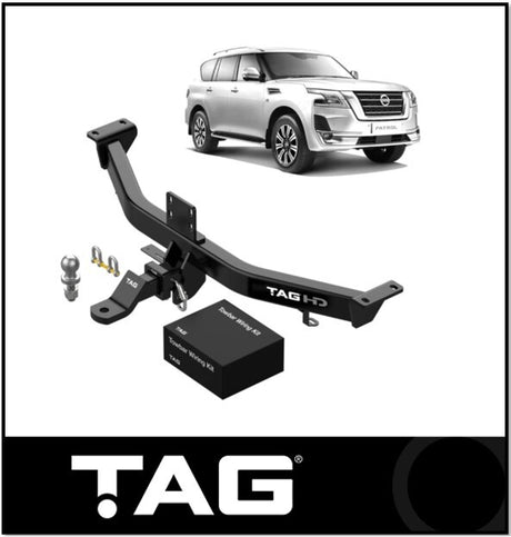 TAG HEAVY DUTY TOWBAR KIT (3500KG) FITS NISSAN PATROL Y62 5.6 V8 2012-ON (T7D762-K201)