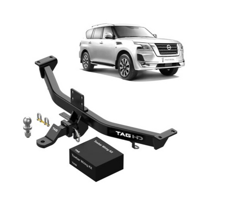 TAG HEAVY DUTY TOWBAR KIT (3500KG) FITS NISSAN PATROL Y62 5.6 V8 2012-ON (T7D762-K201)
