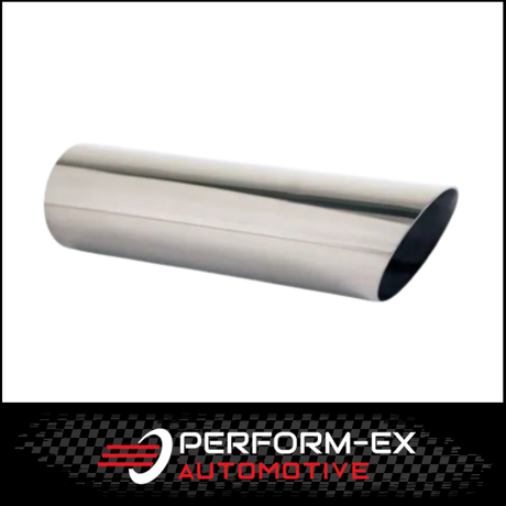 ANGLE CUT STAINLESS STEEL EXHAUST TIP - 2" INLET - 2 1/8" OUTLET (8" LONG)