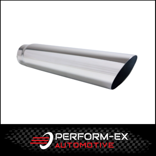 ANGLE CUT STAINLESS STEEL EXHAUST TIP - 2" INLET - 2.5" OUTLET (15" LONG)