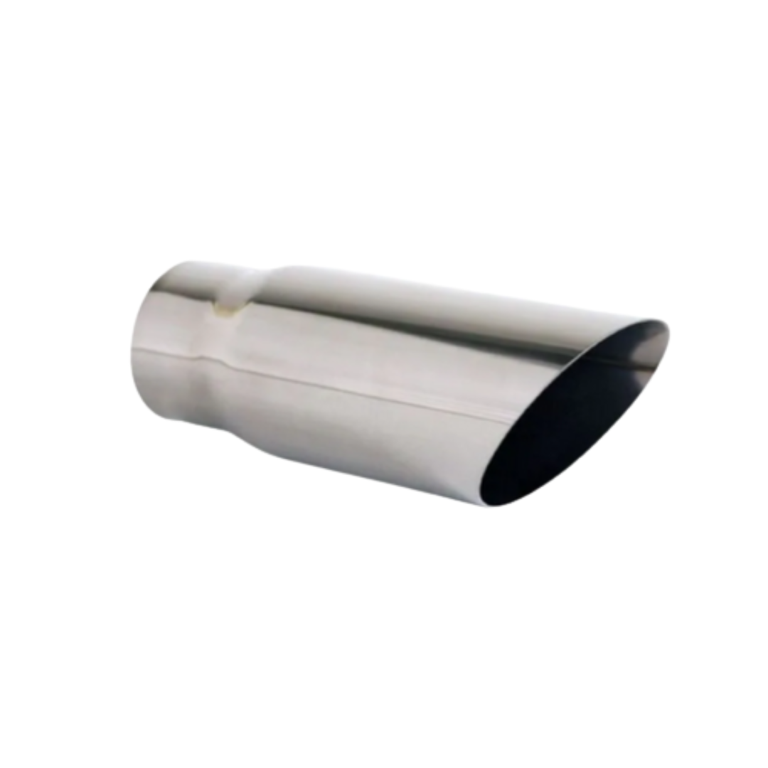ANGLE CUT STAINLESS STEEL EXHAUST TIP - 2.25" INLET - 2.5" OUTLET (8" LONG)