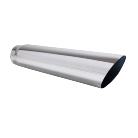 ANGLE CUT STAINLESS STEEL EXHAUST TIP - 2.25" INLET - 2.5" OUTLET (12" LONG)