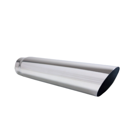 ANGLE CUT STAINLESS STEEL EXHAUST TIP - 2" INLET - 2.5" OUTLET (12" LONG)