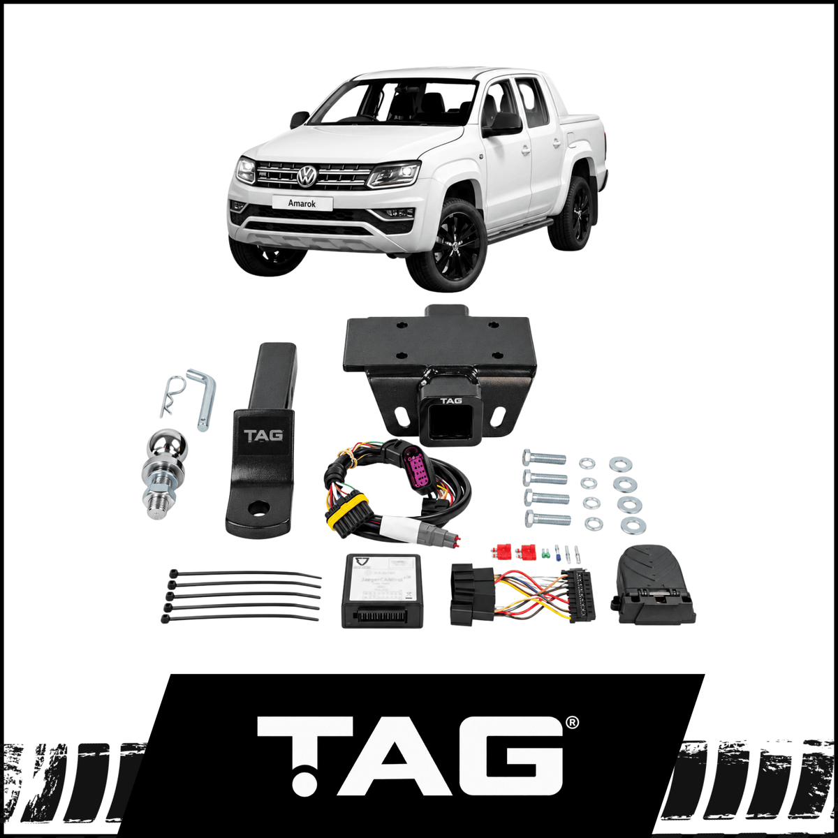TAG TOWBAR KIT (3000KG) FITS VOLKSWAGEN AMAROK 2H 9/2010-ON WITH STEP (T7P673-K101)