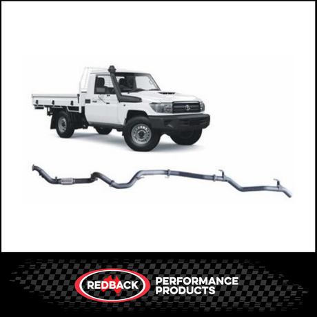 REDBACK 3" 409 STAINLESS STEEL TURBO BACK EXHAUST SYSTEM FITS TOYOTA LANDCRUISER VDJ79R 2007-2016 SINGLE CAB - CAT/PIPE ONLY