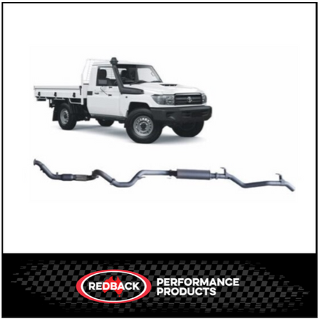 REDBACK 3" 409 STAINLESS STEEL TURBO BACK EXHAUST SYSTEM FITS TOYOTA LANDCRUISER VDJ79R 2007-2016 SINGLE CAB - NO CAT/MUFFLER