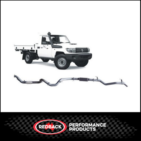 REDBACK 3" 409 STAINLESS STEEL TURBO BACK EXHAUST SYSTEM FITS TOYOTA LANDCRUISER VDJ79R 2007-2016 SINGLE CAB - NO CAT/RESONAT