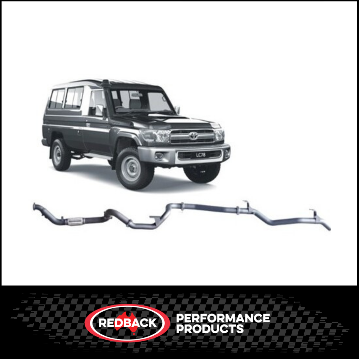 REDBACK 3" 409 STAINLESS STEEL TURBO BACK EXHAUST SYSTEM FITS TOYOTA LANDCRUISER VDJ78R 4.5L V8 2007-2016 TROOP CARRIER - NO