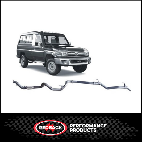 REDBACK 3" 409 STAINLESS STEEL TURBO BACK EXHAUST SYSTEM FITS TOYOTA LANDCRUISER VDJ78R 4.5L V8 2007-2016 TROOP CARRIER - NO