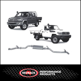 REDBACK 3" 409 STAINLESS STEEL DPF BACK EXHAUST SYSTEM FITS TOYOTA LANDCRUISER VDJ79R 4.5L V8 2016-2025 - MUFFLER