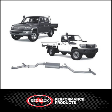 REDBACK 3" 409 STAINLESS STEEL DPF BACK EXHAUST SYSTEM FITS TOYOTA LANDCRUISER VDJ79R 4.5L V8 2016-2025 - MUFFLER
