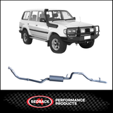 REDBACK 3" STAINLESS STEEL TURBO BACK EXHAUST SYSTEM WITH MUFFLER FITS TOYOTA LANDCRUISER HZJ80R 4.2L 1HZ WITH DENCO TURBO 1990-1997 (TLX44500-PM-DEN)