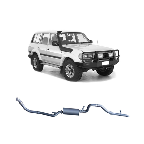 REDBACK 3" STAINLESS STEEL TURBO BACK EXHAUST SYSTEM WITH MUFFLER FITS TOYOTA LANDCRUISER HZJ80R 4.2L 1HZ WITH SAFARI TURBO 1990-1997 (TLX44500-PM-SAF)