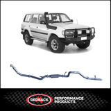 REDBACK 3" STAINLESS STEEL MANIFOLD BACK EXHAUST SYSTEM WITH MUFFLER FITS TOYOTA LANDCRUISER HZJ80R 4.2L 1HZ 1990-1997 (TLX44500-PM-STD)