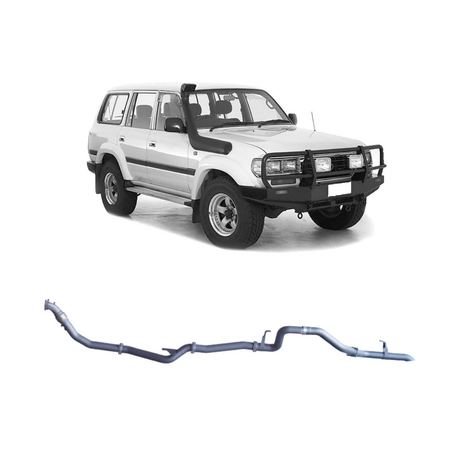 REDBACK 3" STAINLESS STEEL TURBO BACK EXHAUST SYSTEM WITH PIPE ONLY FITS TOYOTA LANDCRUISER HZJ80R 4.2L 1HZ WITH DTS TURBO 1990-1997 (TLX44500-PO-DTS)