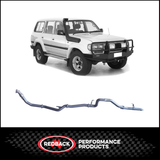 REDBACK 3" STAINLESS STEEL TURBO BACK EXHAUST SYSTEM WITH PIPE ONLY FITS TOYOTA LANDCRUISER HZJ80R 4.2L 1HZ WITH SAFARI TURBO 1990-1997 (TLX44500-PO-SAF)
