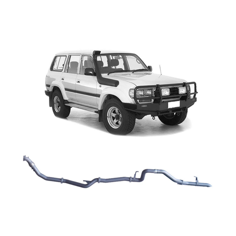 REDBACK 3" STAINLESS STEEL TURBO BACK EXHAUST SYSTEM WITH PIPE ONLY FITS TOYOTA LANDCRUISER HZJ80R 4.2L 1HZ WITH SAFARI TURBO 1990-1997 (TLX44500-PO-SAF)