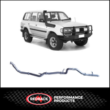 REDBACK 3" STAINLESS STEEL MANIFOLD BACK EXHAUST SYSTEM WITH PIPE ONLY FITS TOYOTA LANDCRUISER HZJ80R 4.2L 1HZ 1990-1997 (TLX44500-PO-STD)