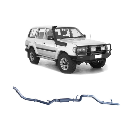 REDBACK 3" STAINLESS STEEL MANIFOLD BACK EXHAUST SYSTEM WITH RESONATOR FITS TOYOTA LANDCRUISER HZJ80R 4.2L 1HZ 1990-1997 (TLX44500-PR-STD)
