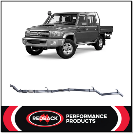 REDBACK 3" 409 STAINLESS STEEL TURBO BACK EXHAUST SYSTEM FITS TOYOTA LANDCRUISER VDJ79R 2012-2016 DUAL CAB