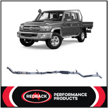 REDBACK 3" 409 STAINLESS STEEL TURBO BACK EXHAUST SYSTEM FITS TOYOTA LANDCRUISER VDJ79R 2012-2016 DUAL CAB - NO CAT/RESONATOR