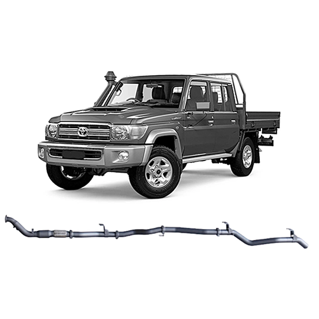 REDBACK 3" 409 STAINLESS STEEL TURBO BACK EXHAUST SYSTEM FITS TOYOTA LANDCRUISER VDJ79R 2012-2016 DUAL CAB - NO CAT/RESONATOR