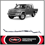 REDBACK 3" 409 STAINLESS STEEL TURBO BACK EXHAUST SYSTEM FITS TOYOTA LANDCRUISER VDJ79R 2012-2016 DUAL CAB - NO CAT/RESONATOR