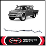 REDBACK 3" 409 STAINLESS STEEL TURBO BACK EXHAUST SYSTEM FITS TOYOTA LANDCRUISER VDJ79R 2012-2016 DUAL CAB - NO CAT/RESONATOR