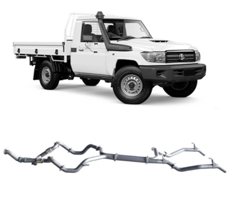 REDBACK TWIN 3" 409 STAINLESS STEEL TURBO BACK EXHAUST SYSTEM FITS TOYOTA LANDCRUISER VDJ79R 2007-2016 SINGLE CAB