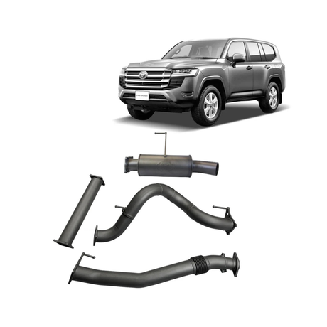 REDBACK 3.5" 409 STAINLESS STEEL DPF BACK EXHAUST SYSTEM FITS TOYOTA LANDCRUISER FJA300R 3.3L V6 7/2021-ON - MUFFLER