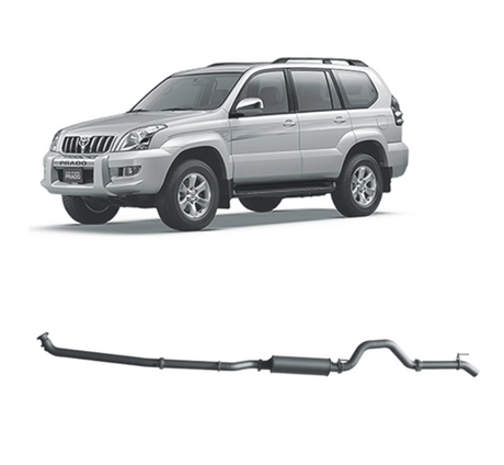 REDBACK 3" 409 STAINLESS STEEL MUFFLER EXHAUST SYSTEM FITS TOYOTA PRADO KZJ120R 3.0L TD 10/2002-10/2006