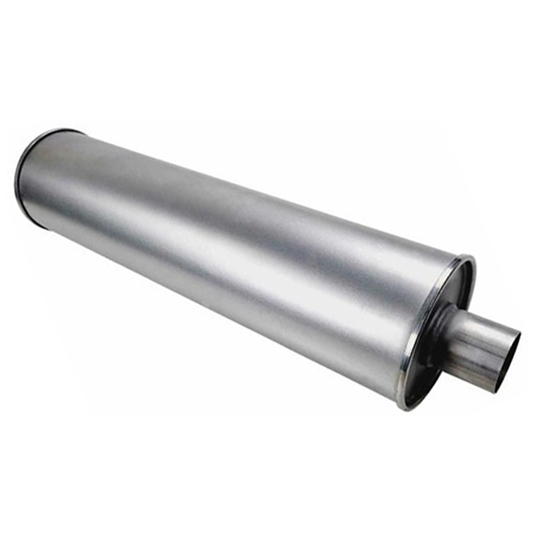 GLASS PACKED STRAIGHT THROUGH TRUCK MUFFLER 6" ROUND X 24" LONG X 2.25" IN/OUT (TR624225GP)