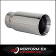STRAIGHT CUT INNER CONE STAINLESS STEEL EXHAUST TIP - 2.5" INLET ID - 3" OUTLET (6.5" LONG)