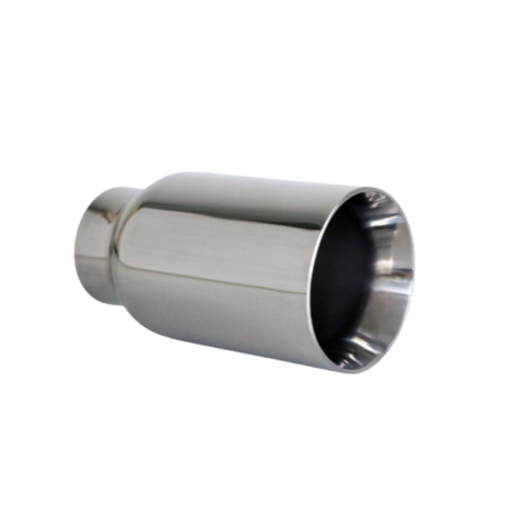STRAIGHT CUT INNER CONE STAINLESS STEEL EXHAUST TIP - 2.5" INLET ID - 3.5" OUTLET (6.5" LONG)