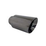 ANGLE CUT INNER CONE BLACK CHROME EXHAUST TIP - 2.5" INLET - 3.5" OUTLET (6.5" LONG)