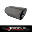ANGLE CUT INNER CONE BLACK CHROME EXHAUST TIP - 2.5" INLET - 3.5" OUTLET (6.5" LONG)