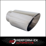 ANGLE CUT INNER CONE STAINLESS STEEL EXHAUST TIP - 2.5" INLET - 3.5" OUTLET (6.5" LONG)