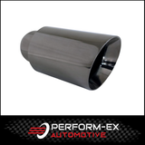 ANGLE CUT INNER CONE BLACK CHROME EXHAUST TIP - 2.5" INLET - 4" OUTLET (6.5" LONG)