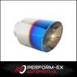 ANGLE CUT INNER CONE BLUE FLAME EXHAUST TIP - 2.5" INLET - 4" OUTLET (6.5" LONG)