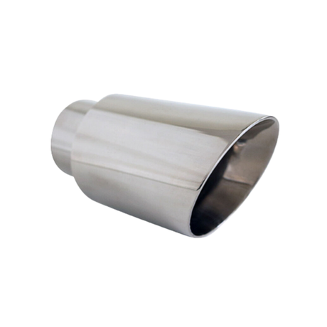 ANGLE CUT INNER CONE STAINLESS STEEL EXHAUST TIP - 2.5" INLET - 4" OUTLET (6.5" LONG)