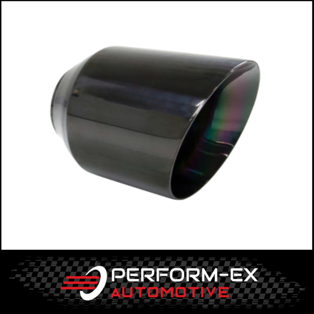 ANGLE CUT INNER CONE BLACK CHROME EXHAUST TIP - 3" INLET - 5" OUTLET (175MM LONG)