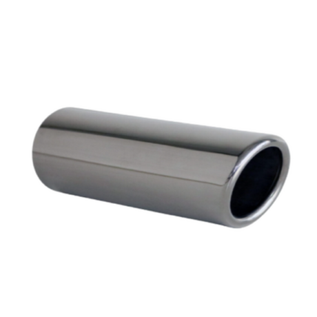 ANGLE CUT ROLLED IN STAINLESS STEEL EXHAUST TIP - 2" INLET - 2 1/8" OUTLET (6.5" LONG)