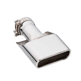 ANGLE CUT ROLLED IN STAINLESS STEEL EXHAUST TIP - 2.25" INLET - 130MM X 55MM OVAL OUTLET (9" LONG)
