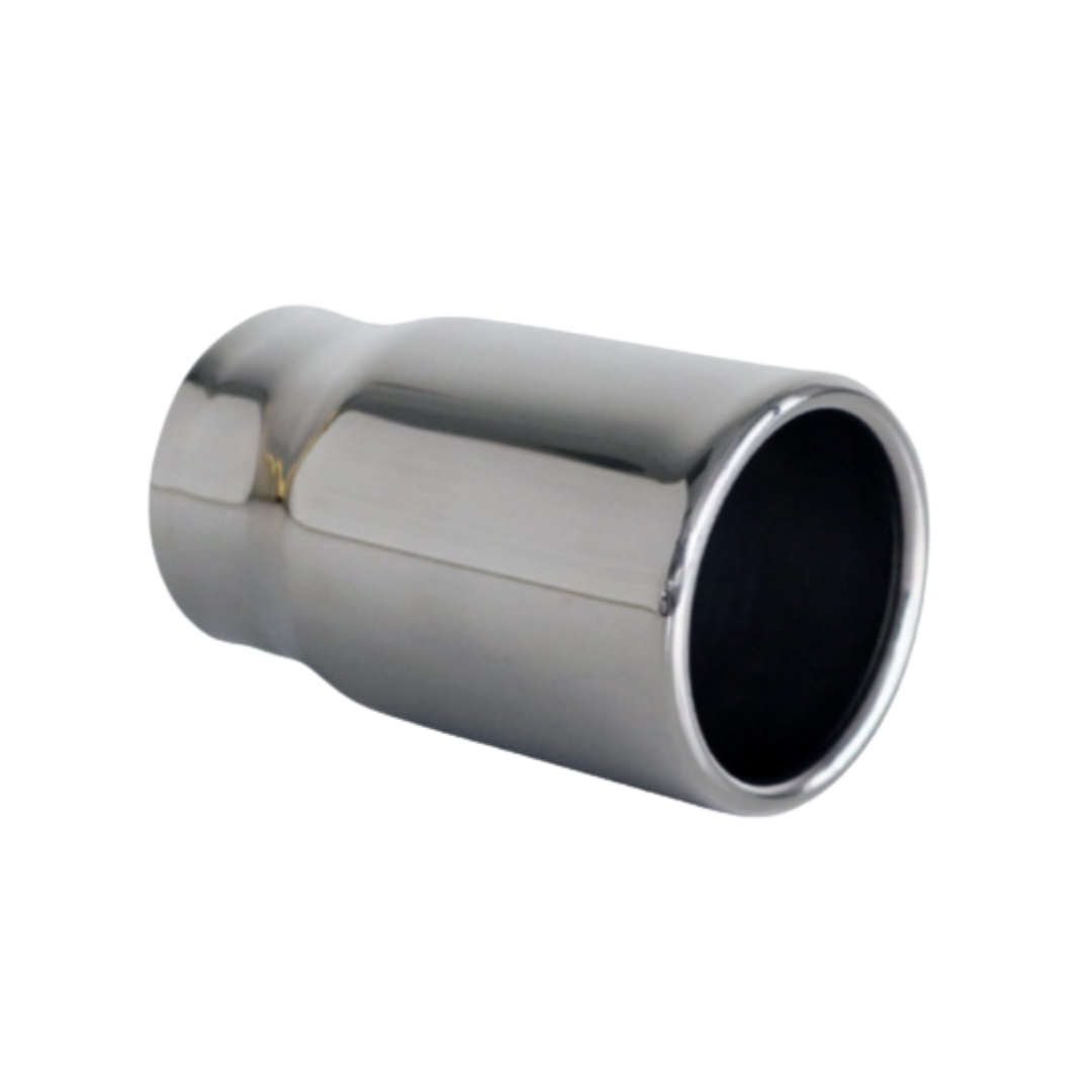 STRAIGHT CUT ROLLED IN EXHAUST TIP - 2.5" INLET - 3" OUTLET (5" LONG)