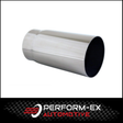 STRAIGHT CUT STAINLESS STEEL EXHAUST TIP - 2.25" INLET - 2.5" OUTLET (5" LONG)